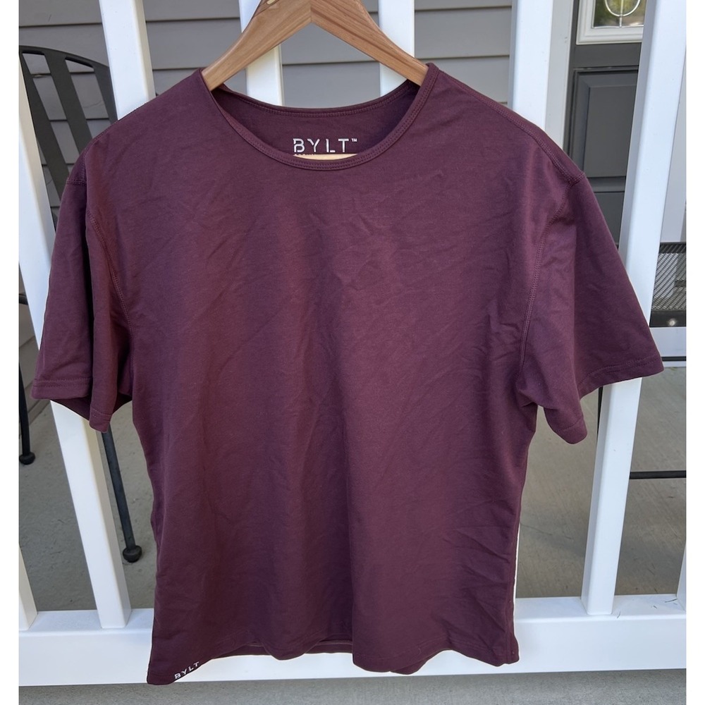 Men's Bylt Premium Basics  Bylt Blend Size Large Maroon Drop Cut S/S